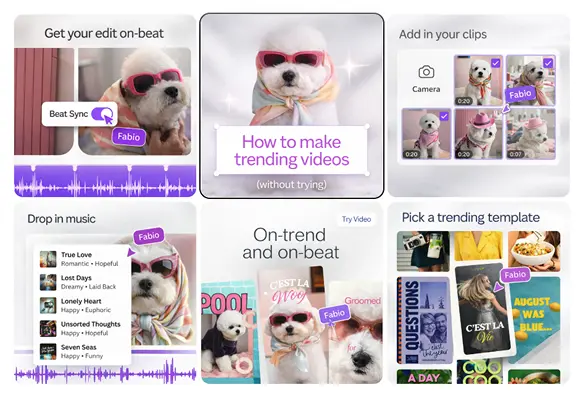 A set of ad variations generated from one prompt